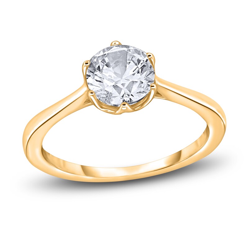 Main Image 1 of Diamond Cathedral Solitaire Engagement Ring 1-1/2 ct tw Round 14K Yellow Gold (I2/I)