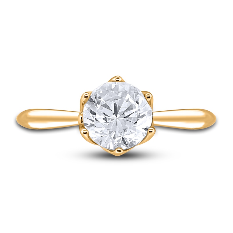 Main Image 3 of Diamond Cathedral Solitaire Engagement Ring 1-1/2 ct tw Round 14K Yellow Gold (I2/I)