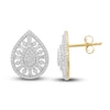 Thumbnail Image 0 of Diamond Drop Earrings 3/4 ct tw Round/Baguette 14K Yellow Gold