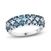 Thumbnail Image 0 of Natural Blue Topaz Anniversary Ring 1/20 ct tw Diamonds 14K White Gold