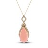 Thumbnail Image 1 of Natural Opal Pendant Necklace 1/6 ct tw Diamonds 14K Yellow Gold
