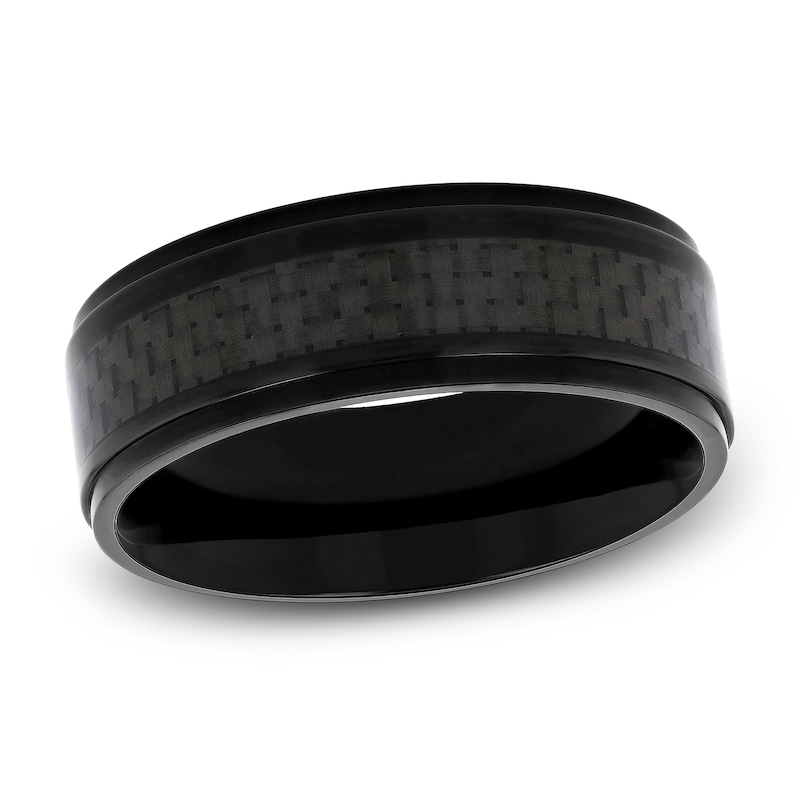 Wedding Band Black Titanium/Carbon Fiber 8mm