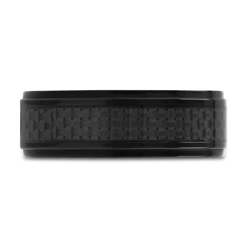 Main Image 3 of Wedding Band Black Titanium/Carbon Fiber 8mm