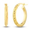 Thumbnail Image 0 of Diamond-Cut Knife Edge Hoop Earrings 14K Yellow Gold 15mm