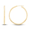 Thumbnail Image 1 of Diamond-Cut Round Tube Hoop Earrings 14K Yellow Gold 35mm