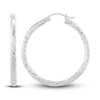 Thumbnail Image 0 of Diamond-Cut Round Tube Hoop Earrings 14K White Gold