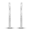 Thumbnail Image 2 of Diamond-Cut Round Tube Hoop Earrings 14K White Gold