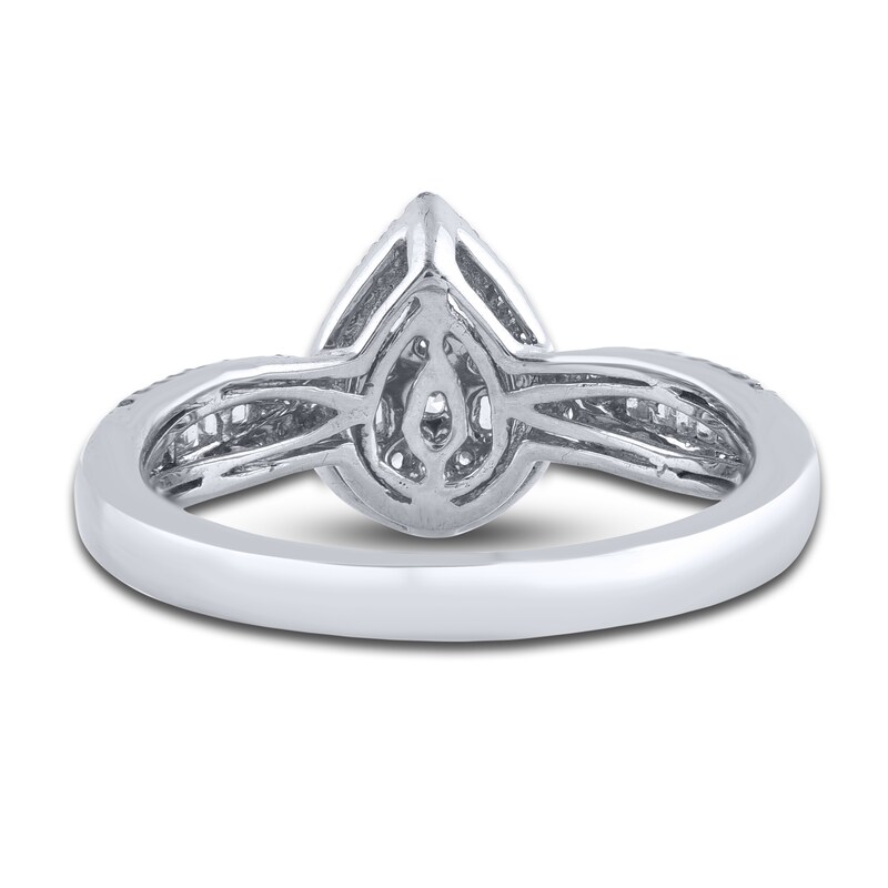 Main Image 3 of Diamond Engagement Ring 1/3 ct tw Round/Baguette 14K White Gold