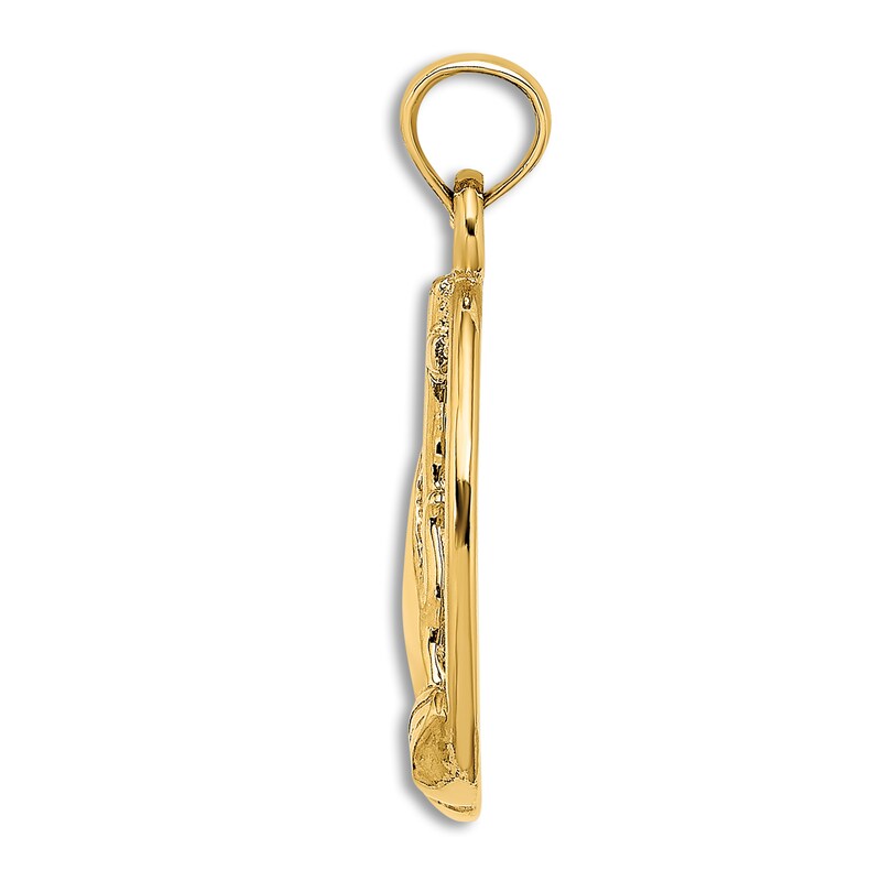 Main Image 3 of Cross Oval Necklace 14K Yellow Gold 18"