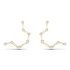 Diamond Aquarius Constellation Earrings 1/8 ct tw Round 14K Yellow Gold