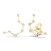 Diamond Aquarius Constellation Earrings 1/8 ct tw Round 14K Yellow Gold
