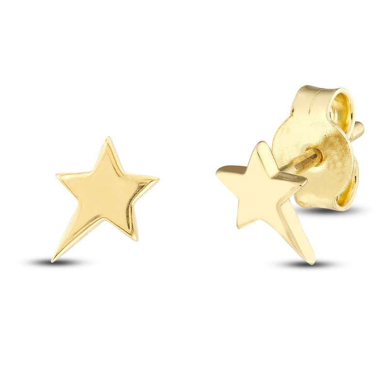 Main Image 1 of Star Stud Earrings 14K Yellow Gold