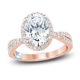Pnina Tornai Lab-Grown Diamond Engagement Ring 3 ct tw Oval/Round 14K Rose Gold