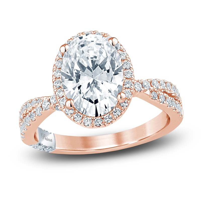 Main Image 1 of Pnina Tornai Lab-Grown Diamond Engagement Ring 3 ct tw Oval/Round 14K Rose Gold