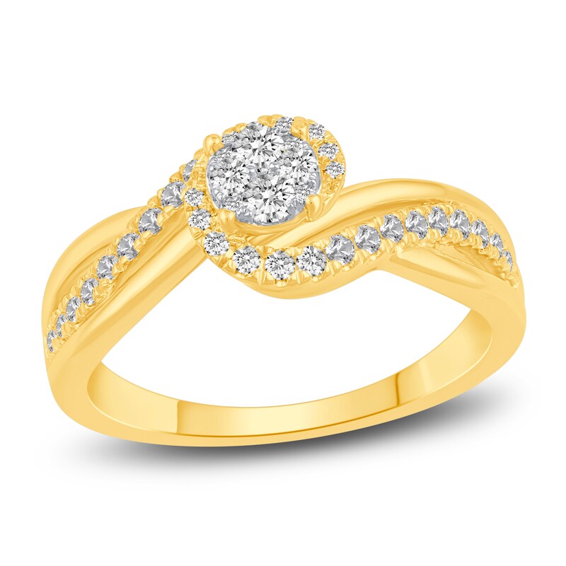 Diamond Engagement Ring 3/8 ct tw Round 10K Yellow Gold