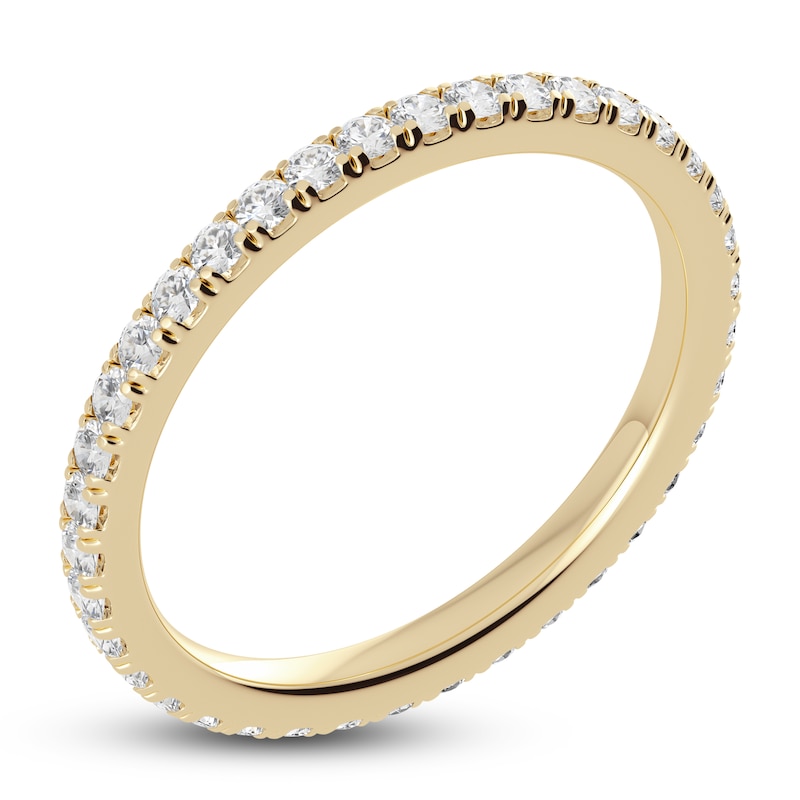 Juliette Maison Natural White Sapphire Eternity Ring 10K Yellow Gold