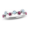 Thumbnail Image 1 of Juliette Maison Natural Rhodolite Garnet & Natural Aquamarine Ring 10K White Gold