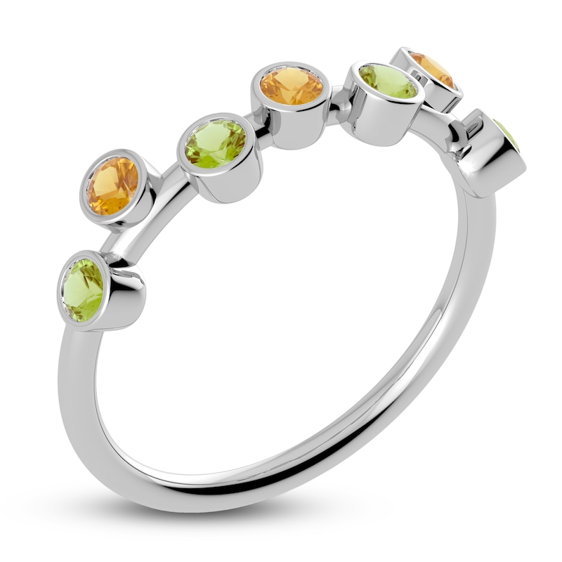 Main Image 2 of Juliette Maison Natural Peridot & Natural Citrine Ring 10K White Gold