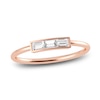 Thumbnail Image 1 of Juliette Maison Natural White Sapphire Baguette Bar Ring 10K Rose Gold