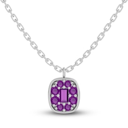 Juliette Maison Natural Amethyst Pendant Necklace 10K White Gold