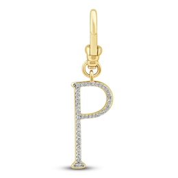 Charm'd by Lulu Frost Diamond Letter P Charm 1/15 ct tw Pavé Round 10K Yellow Gold