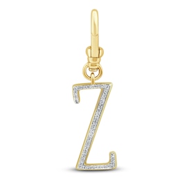 Charm'd by Lulu Frost Diamond Letter Z Charm 1/10 ct tw Pavé Round 10K Yellow Gold