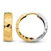 Thumbnail Image 0 of Textured Hoop Earrings 14K Two-Tone Gold 15mm