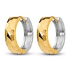 Textured Hoop Earrings 14K Two-Tone Gold 15mm