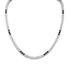 Thumbnail Image 1 of 1933 by Esquire Men's Natural White Topaz & Natural Black Spinel Necklace Sterling Silver 22"