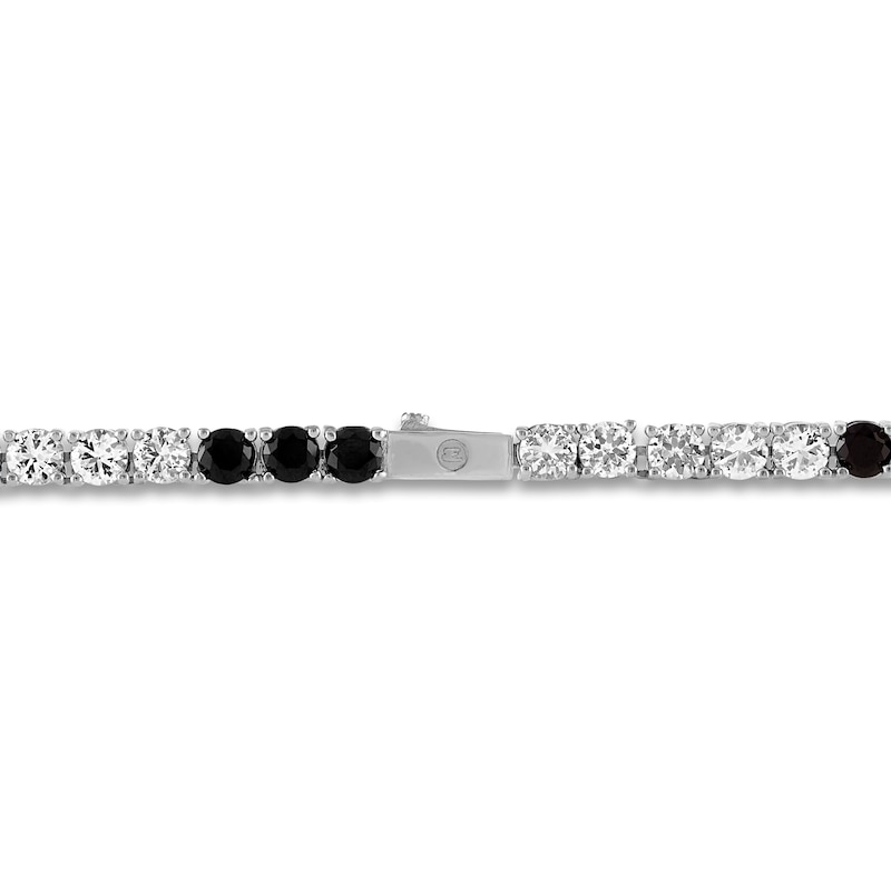 Main Image 3 of 1933 by Esquire Men's Natural White Topaz & Natural Black Spinel Necklace Sterling Silver 22"