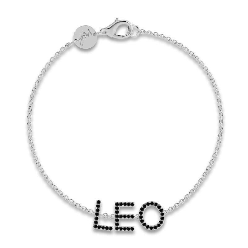 Main Image 1 of Juliette Maison Black Diamond Station Name Bracelet 7/8 ct tw Round 10K White Gold