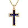 Thumbnail Image 1 of 1933 by Esquire Men's Lab-Created Sapphire Pendant Necklace 18K Yellow Gold-Plated Sterling Silver 22"