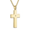 Thumbnail Image 2 of 1933 by Esquire Men's Lab-Created Sapphire Pendant Necklace 18K Yellow Gold-Plated Sterling Silver 22"