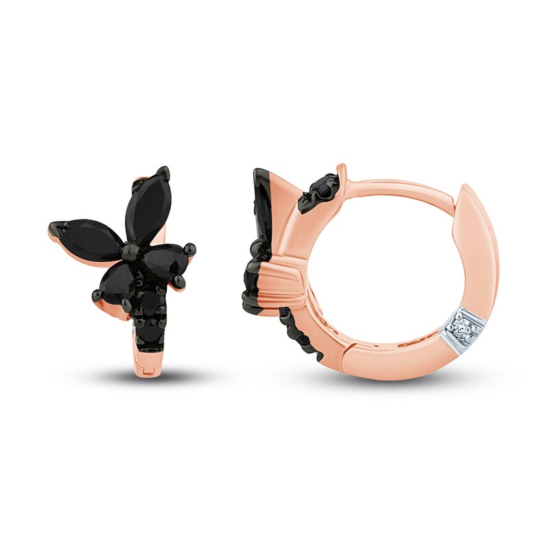 Pnina Tornai Black Diamond Butterfly Earrings 3/4 ct tw Round 14K Rose Gold