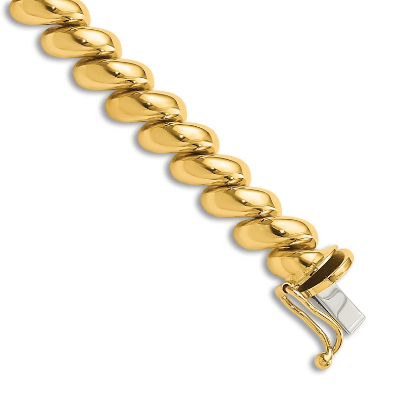 14K Gold Initial Bracelet 14K Yellow Gold / 7 - 7.5