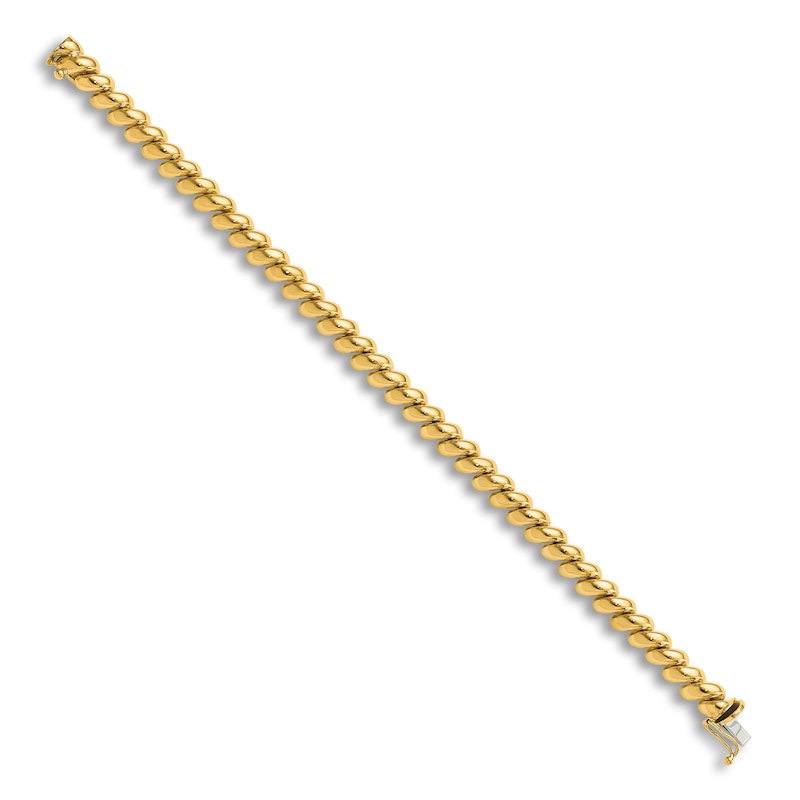 Main Image 2 of High-Polish San Marco Chain Bracelet 14K Yellow Gold 7.5"