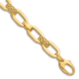 High-Polish Oval Link Bracelet 14K Yellow Gold 7.5"