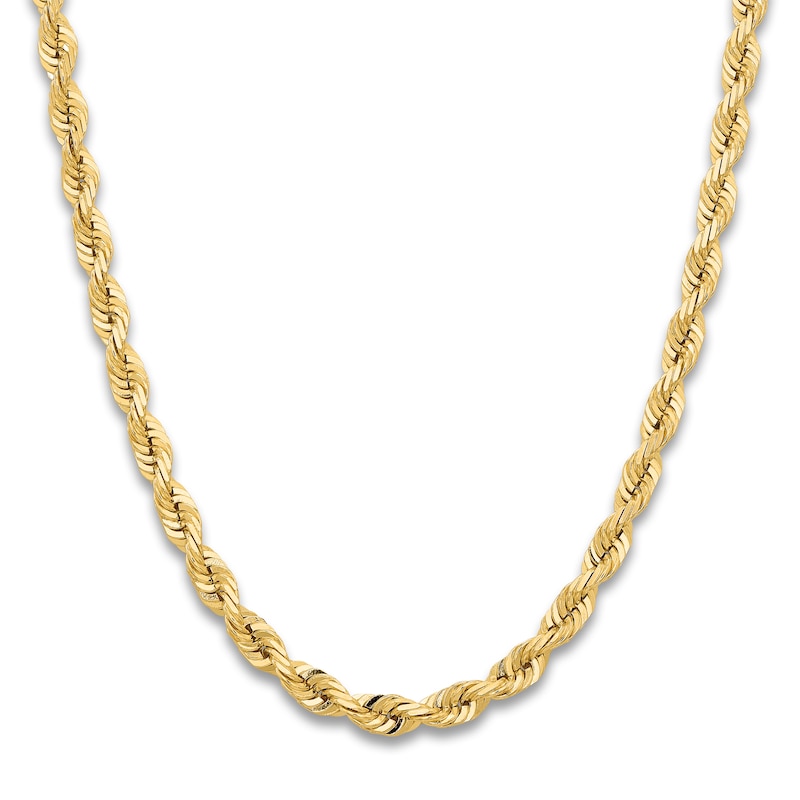 Main Image 1 of Men's Solid Quad Rope Chain Necklace 14K Yellow Gold 22" 7.0mm