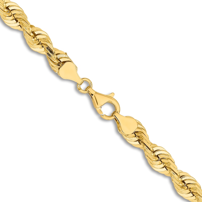 Men's Solid Quad Rope Chain Necklace 14K Yellow Gold 22" 7.0mm