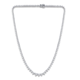 Diamond Tennis Necklace 3 ct tw Round 14K White Gold 17"
