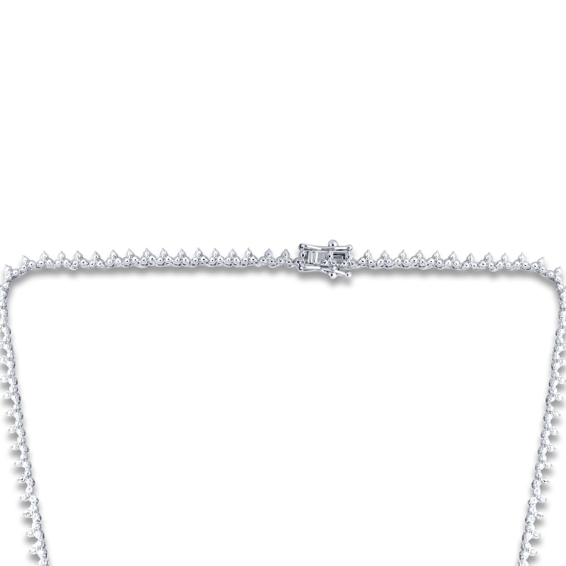 Main Image 3 of Diamond Tennis Necklace 3 ct tw Round 14K White Gold 17"