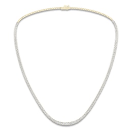 Lab-Grown Diamond Tennis Necklace 7 ct tw Round 14K Yellow Gold