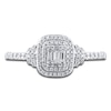 Thumbnail Image 2 of Diamond Halo Engagement Ring 1/2 ct tw Baguette/Round 14K White Gold
