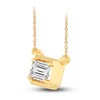Thumbnail Image 2 of Diamond Pendant Necklace 3/8 ct tw Emerald 14K Yellow Gold 18" (SI2,I)