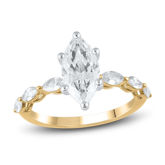 Marquise Diamond Engagement Ring 2.07 ct tw 14K White Gold DENG048