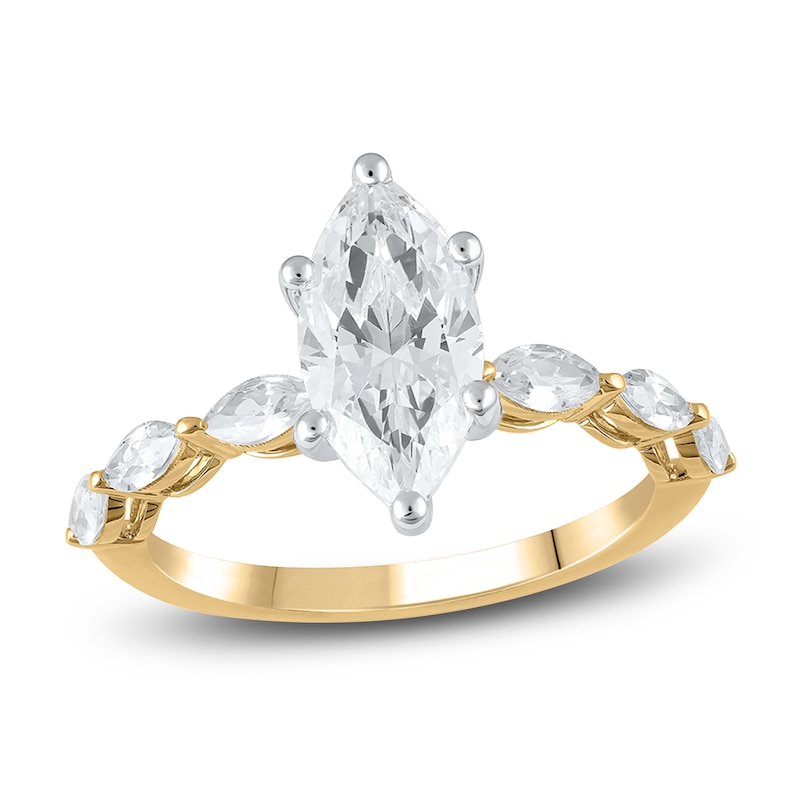 Main Image 1 of Lab-Grown Diamond Engagement Ring 2 ct tw Marquise 14K Yellow Gold