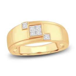 Men's Diamond Wedding Band 3/8 ct tw Square-cut 14K Yellow Gold