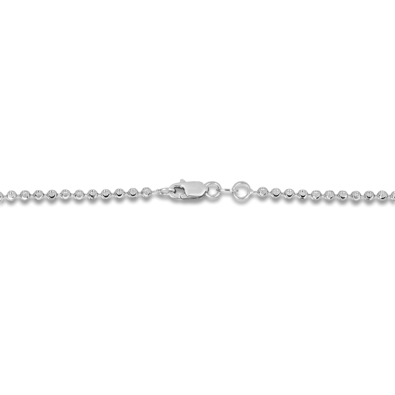 Main Image 2 of Solid Diamond-Cut Beaded Chain Necklace 14K White Gold 18" 2mm