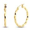 Thumbnail Image 1 of Diamond-Cut Twisted Hoop Earrings 14K Yellow Gold 25.0mm