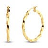 Thumbnail Image 2 of Diamond-Cut Twisted Hoop Earrings 14K Yellow Gold 25.0mm